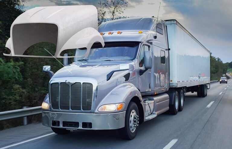 Heavy Truck hood, deflector, spoiler, mask, and bumper molds. Lightweight and impact-resistant PDCPD automotive exterior RIM molds.